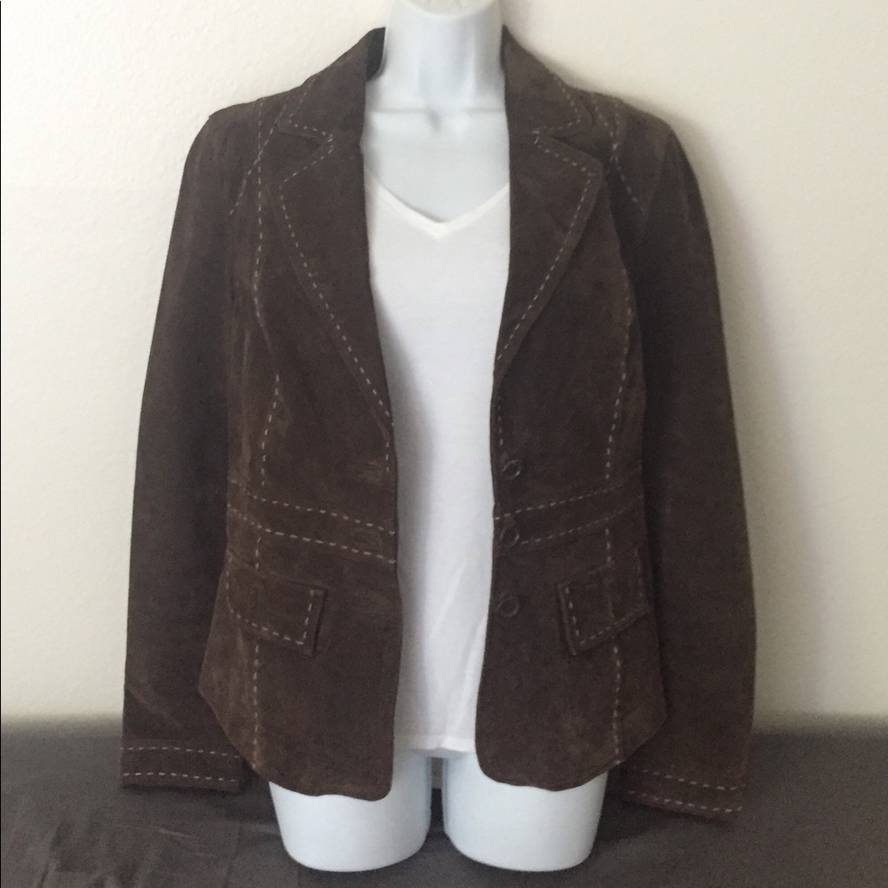 Madison Suede (100% Leather) Brown Jacket, Size 12